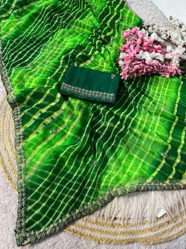 Vinayak multi coloured lehriya shopping in surat india saree